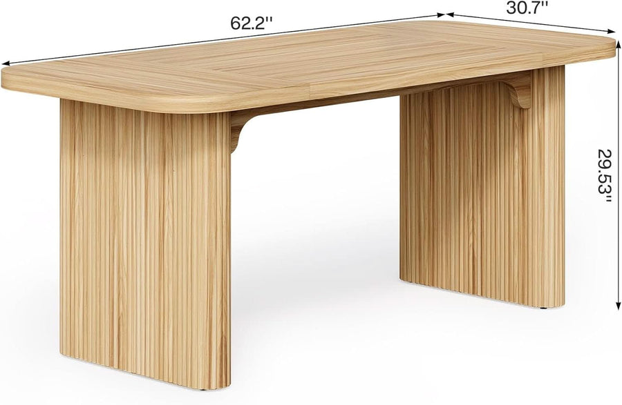 62 Inch Home Office Computer Desk Textured Double Base