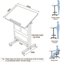 Height Adjustable Standing Desk 16x24 Inches Brown