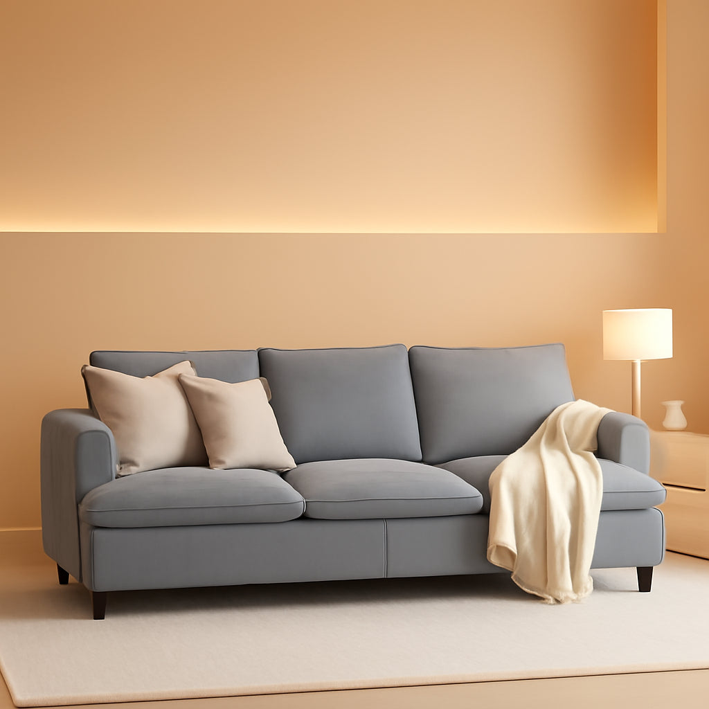 83 Inches Corduroy Fabric Upholstery 3 Seater Deep Seat Sofa