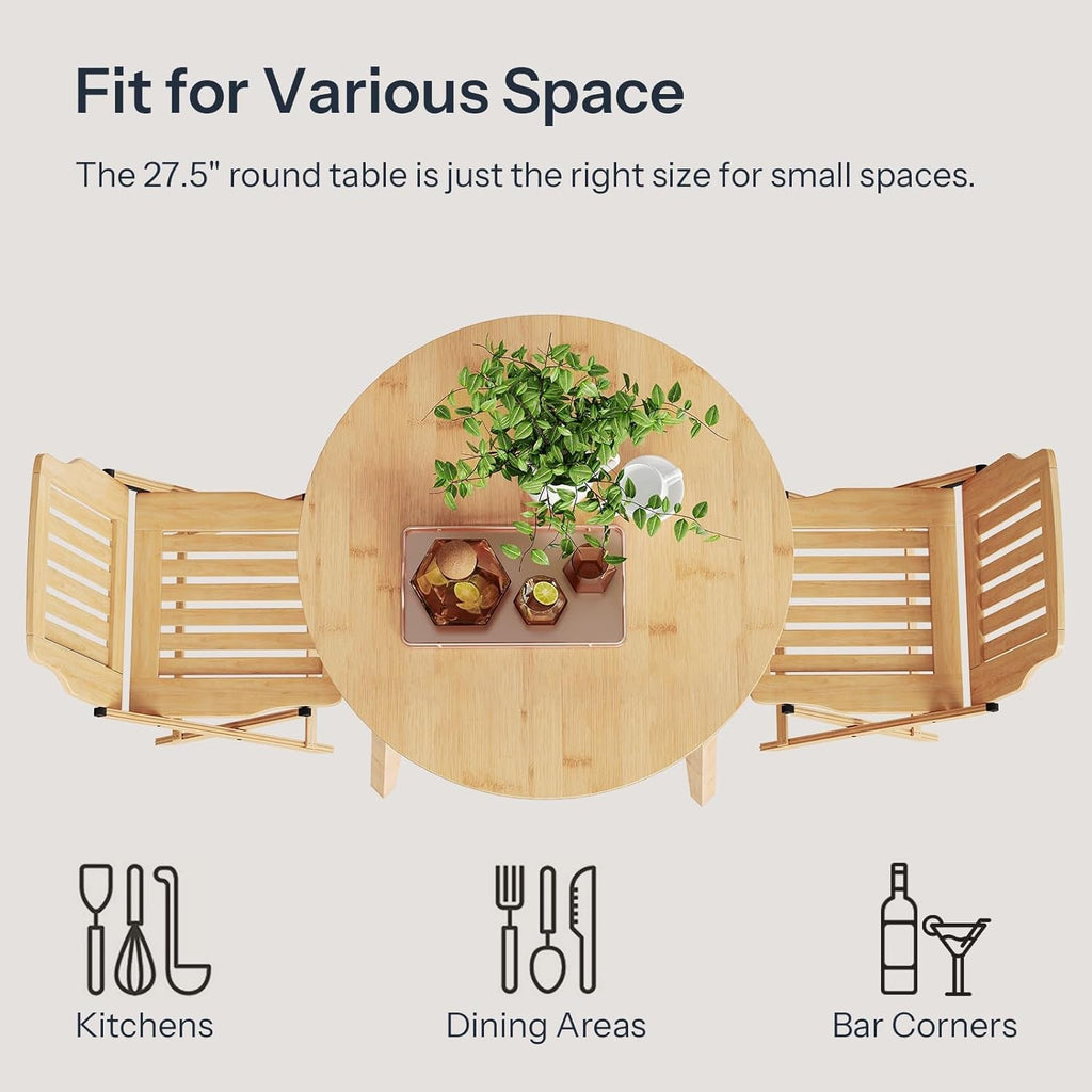 Executive Sustainable Bamboo Circular Kitchen Table