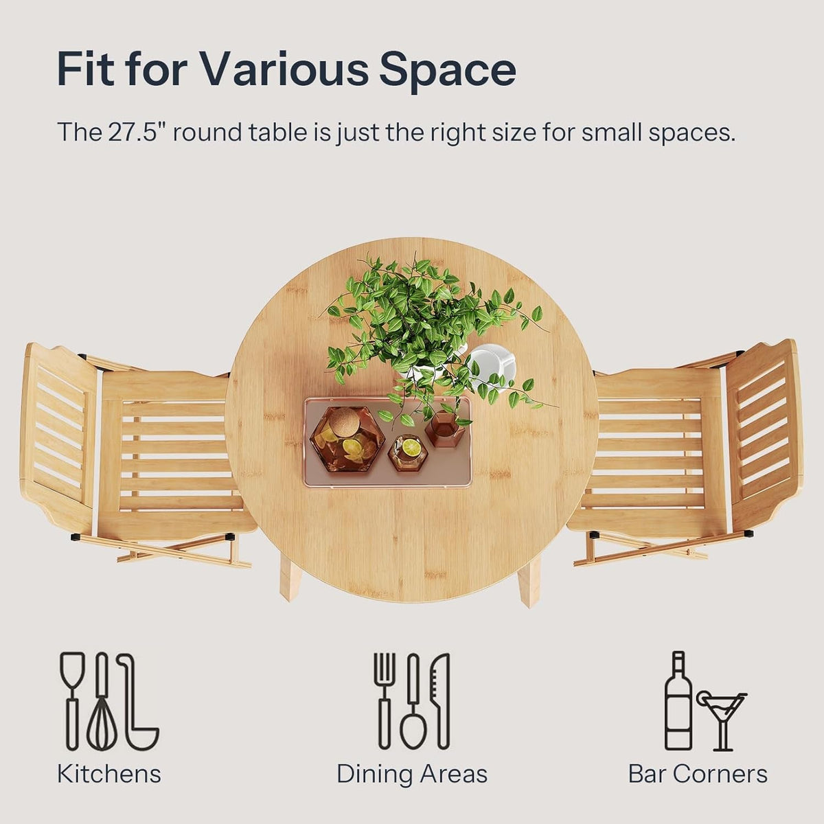 Executive Sustainable Bamboo Circular Kitchen Table