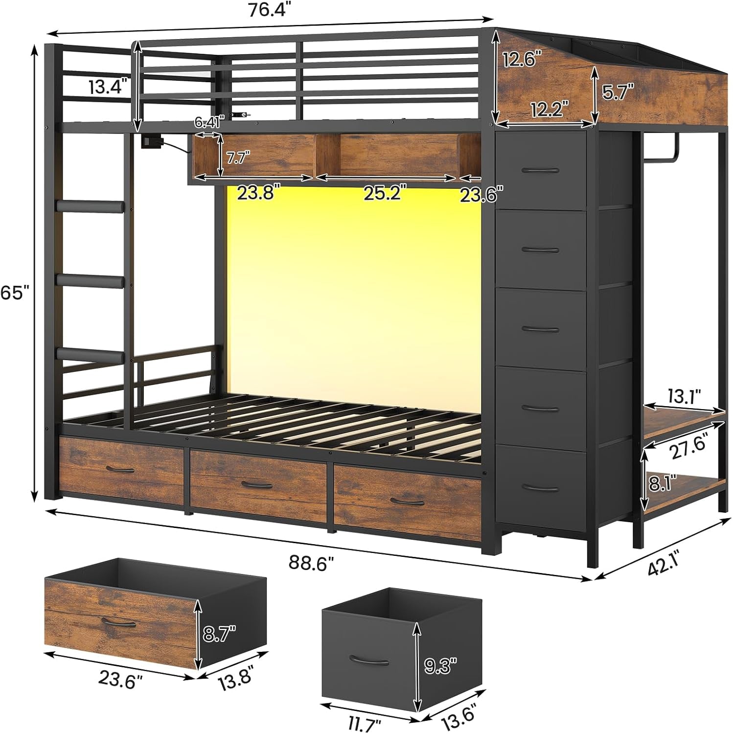 Black Industrial Twin Over Twin Heavy Duty Bunk Bed Outlets