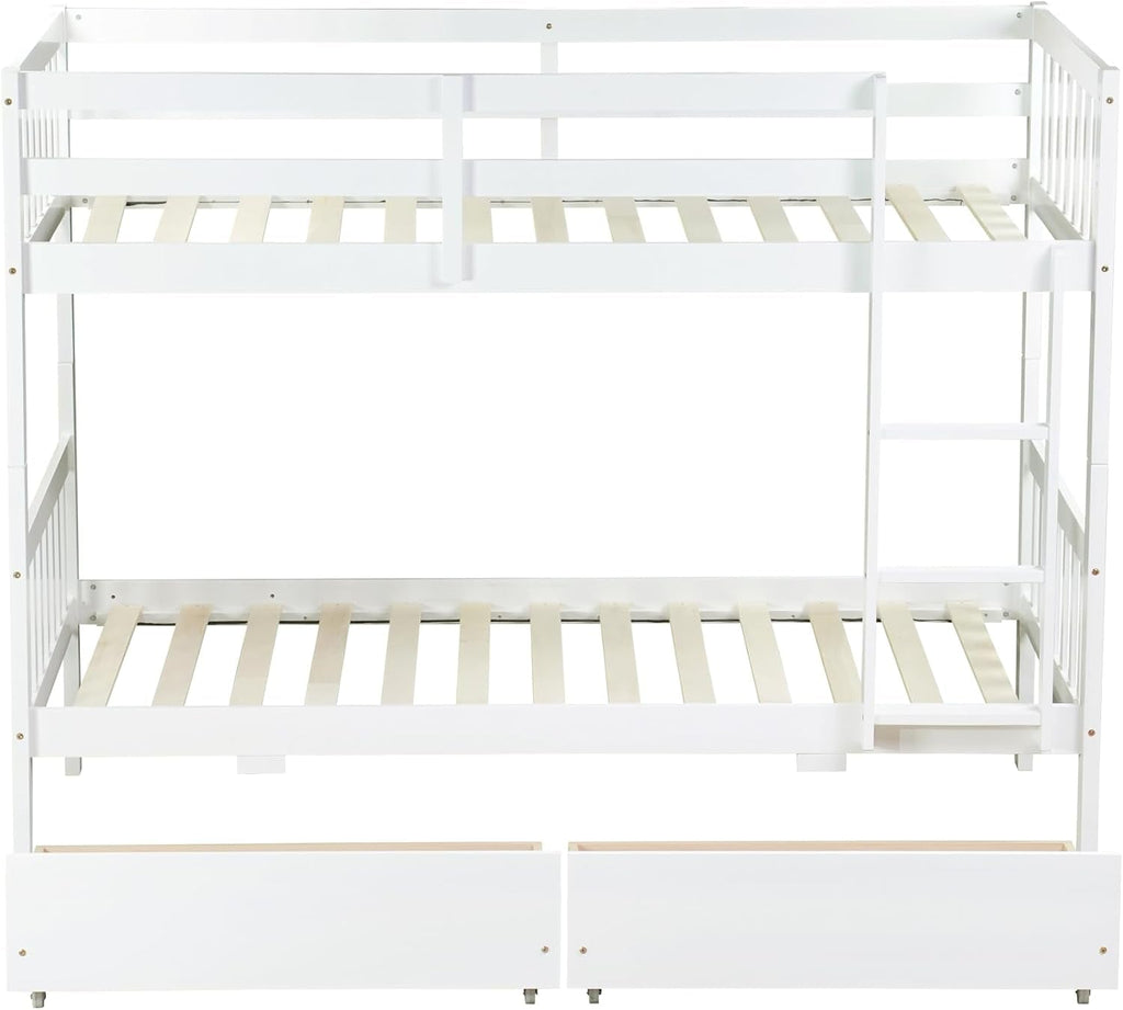 White Premium Grade Rubberwood Bunk Bed Drawers ProLine