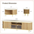 Fluted SeventyInch TV Console Set Premium Wood Coated Edition