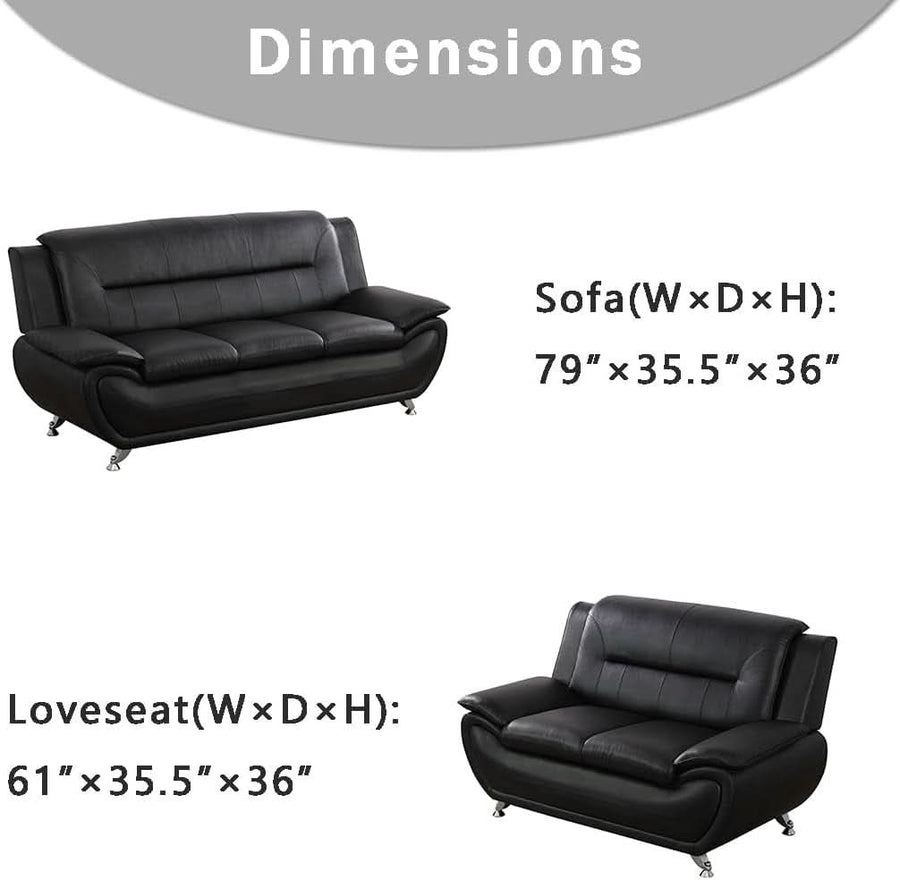 Leather Couches For Living Room Black Sofa And Loveseat Set