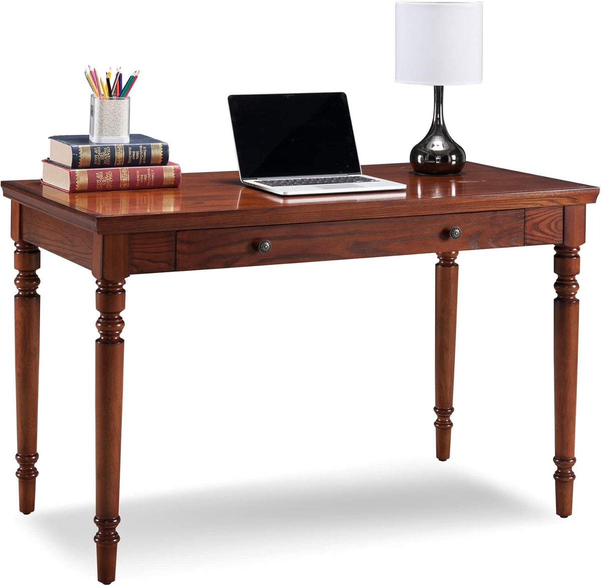 Mission Oak Finish Desk 48Inch Solid Wood Keyboard Drawer