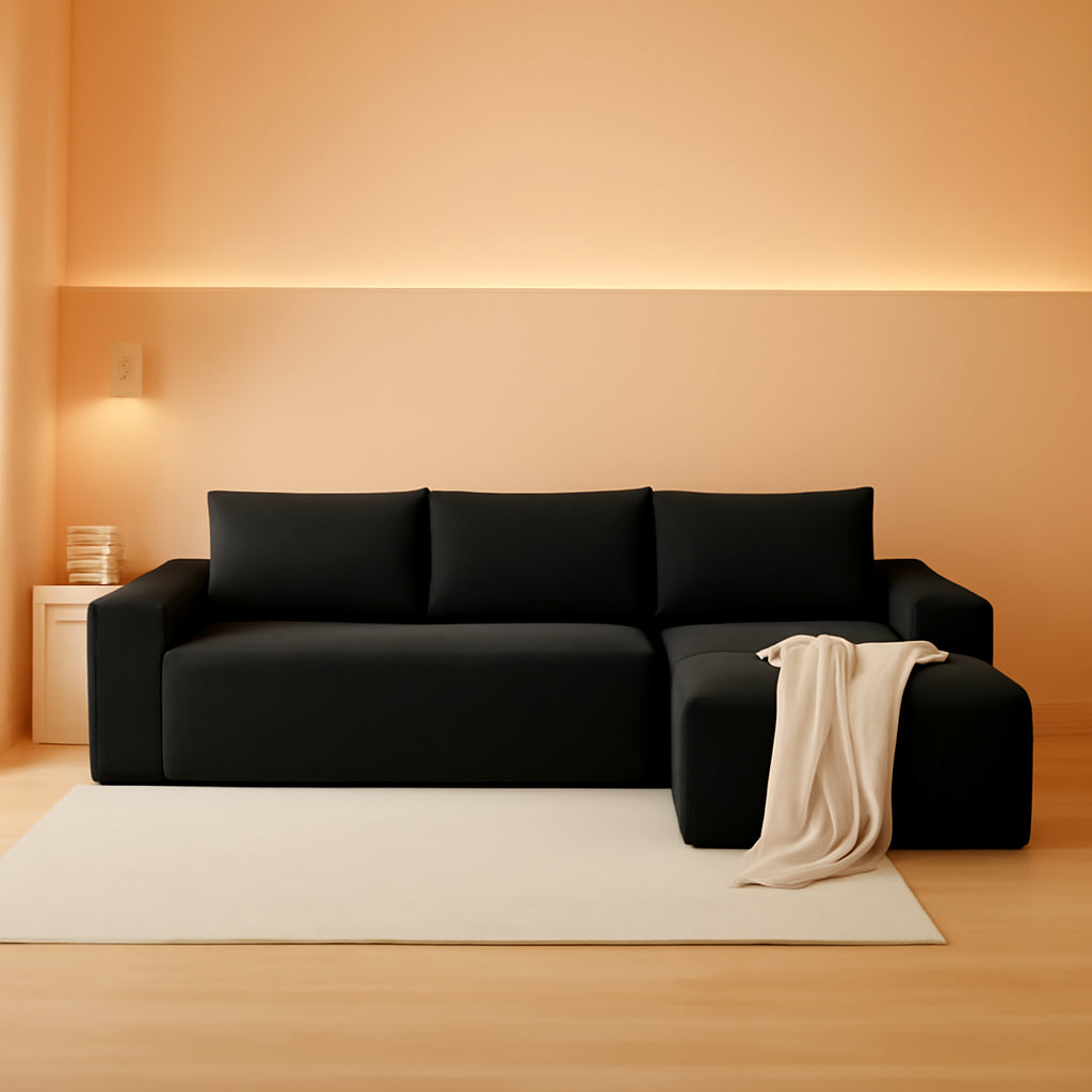 96 Inch Cloud Contemporary Sectional Sofa Charcoal