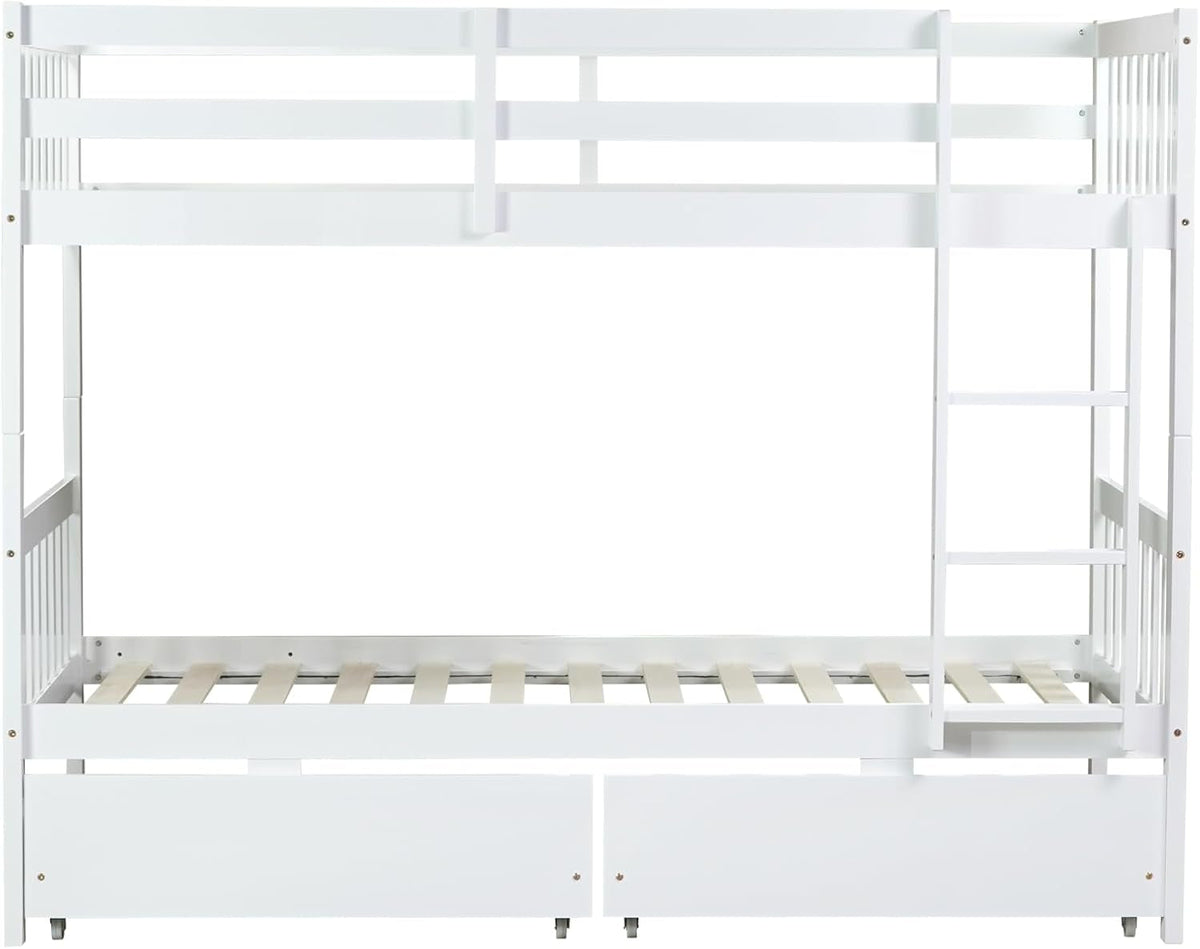 White Premium Grade Rubberwood Bunk Bed Drawers ProLine