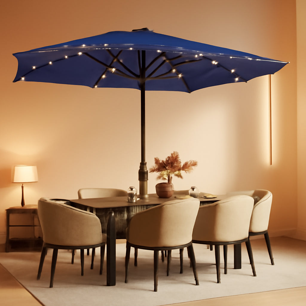 13X6.5ft Rectangular Patio Umbrella With Premium Led Lighting