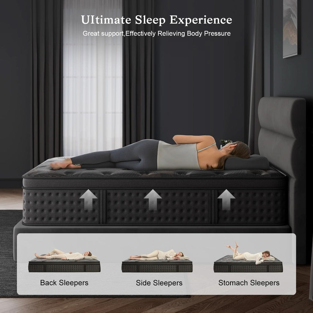 Queen 12 Inches Hybrid Memory foam Mattress CertipurUS
