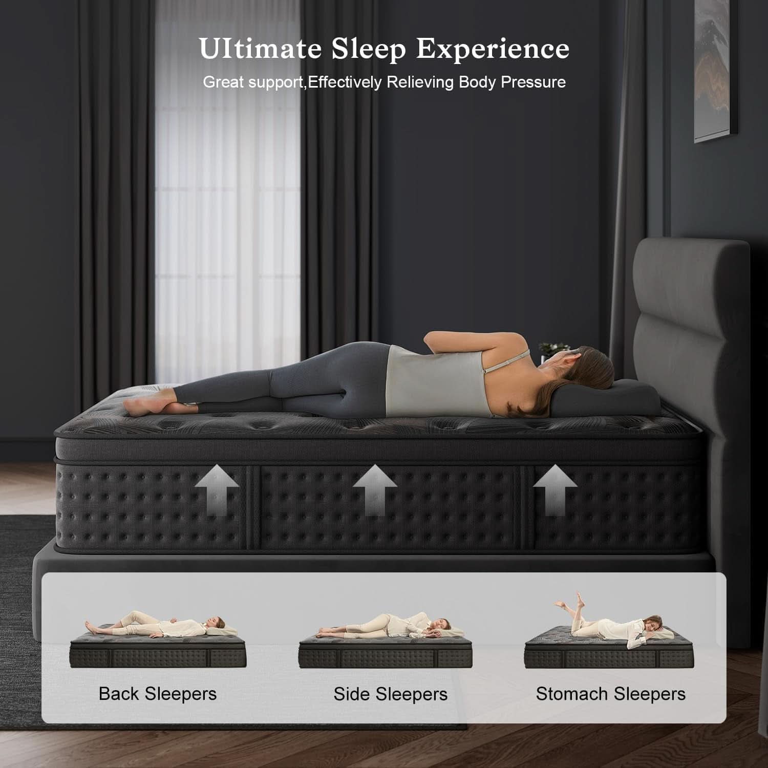 Queen 12 Inches Hybrid Memory foam Mattress CertipurUS