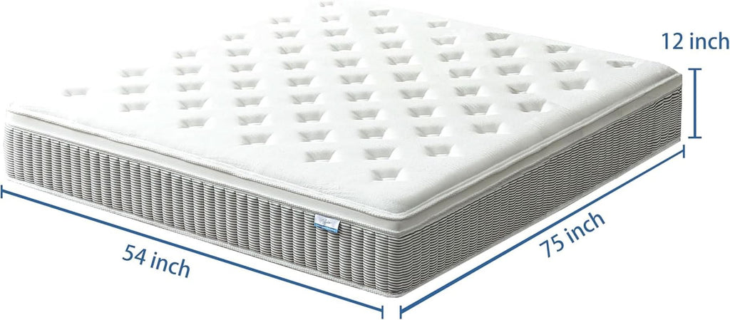 Full Size 12 Inch Premium Memory Foam Hybrid Mattress