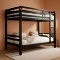 Twin Over Twin Black Powder Coated Industrial Metal Bunk Bed
