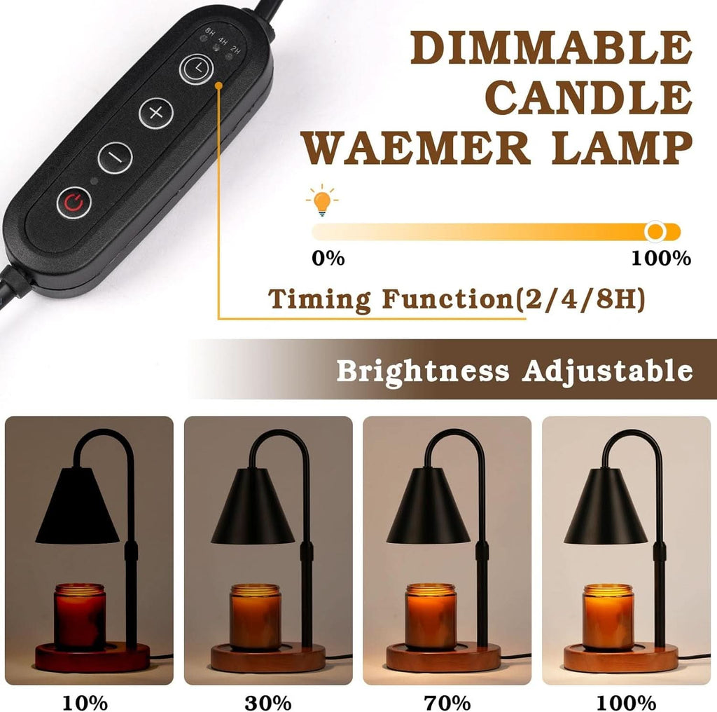 Black Candle Warmer Lamp Featuring Programmable Timer