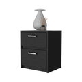 19" Black Two Drawer Nightstand With Integrated Tech-0