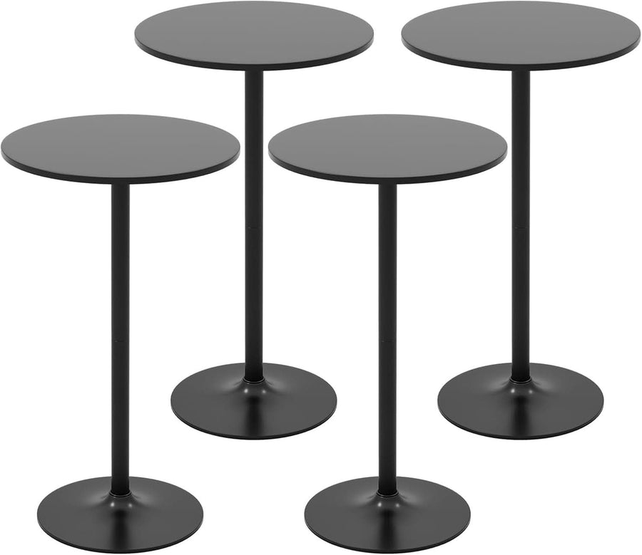 Black 24 in Circular Bar Table Height Adjustable Commercial Grade