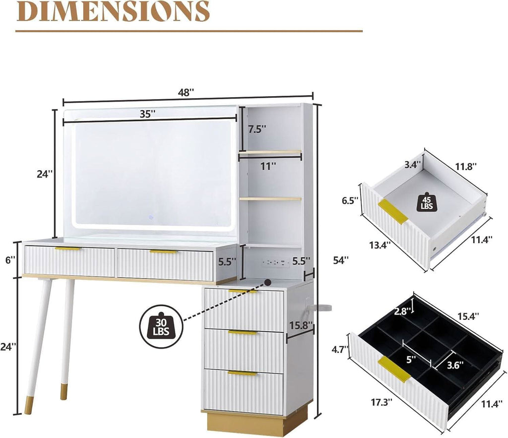 48 Inch Vanity Desk Luminescent Illuminated Mirror-1