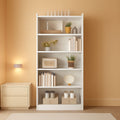 Tall White Six Tier Bookcase 72 Inches Contemporary Wood