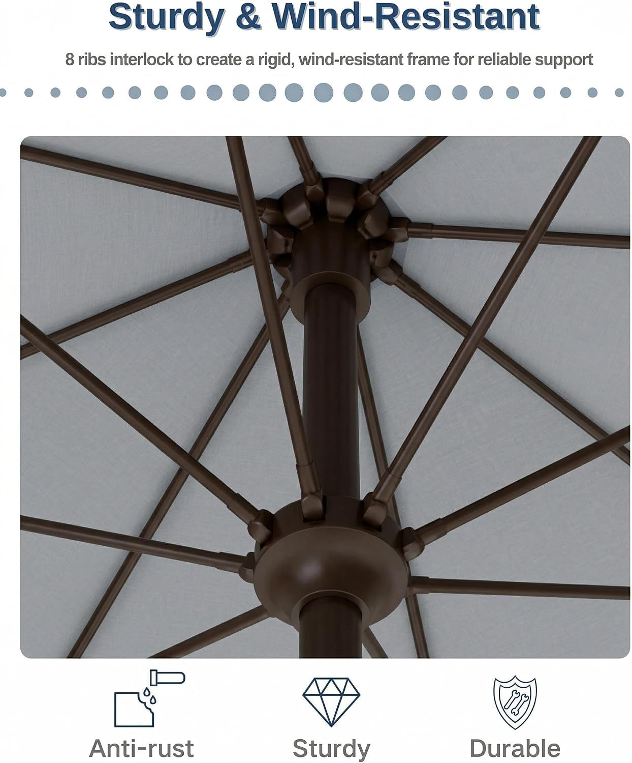 10FT Outdoor Patio Umbrella Featuring Crank Mechanism