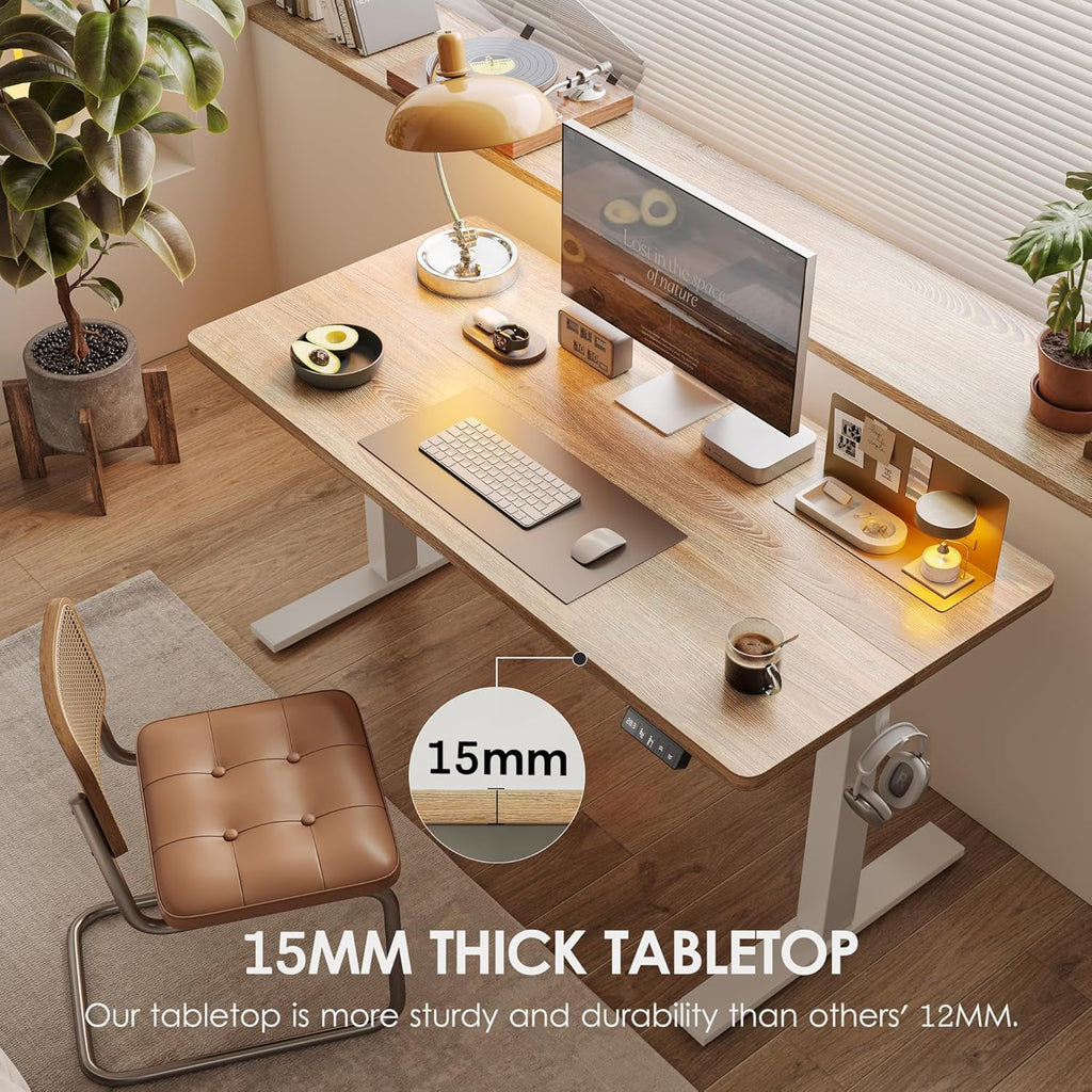 Height Adjustable Standing Desk White 47.2 Inch Wide-1