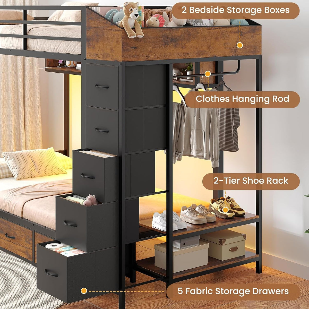 Black Industrial Twin Over Twin Heavy Duty Bunk Bed Outlets
