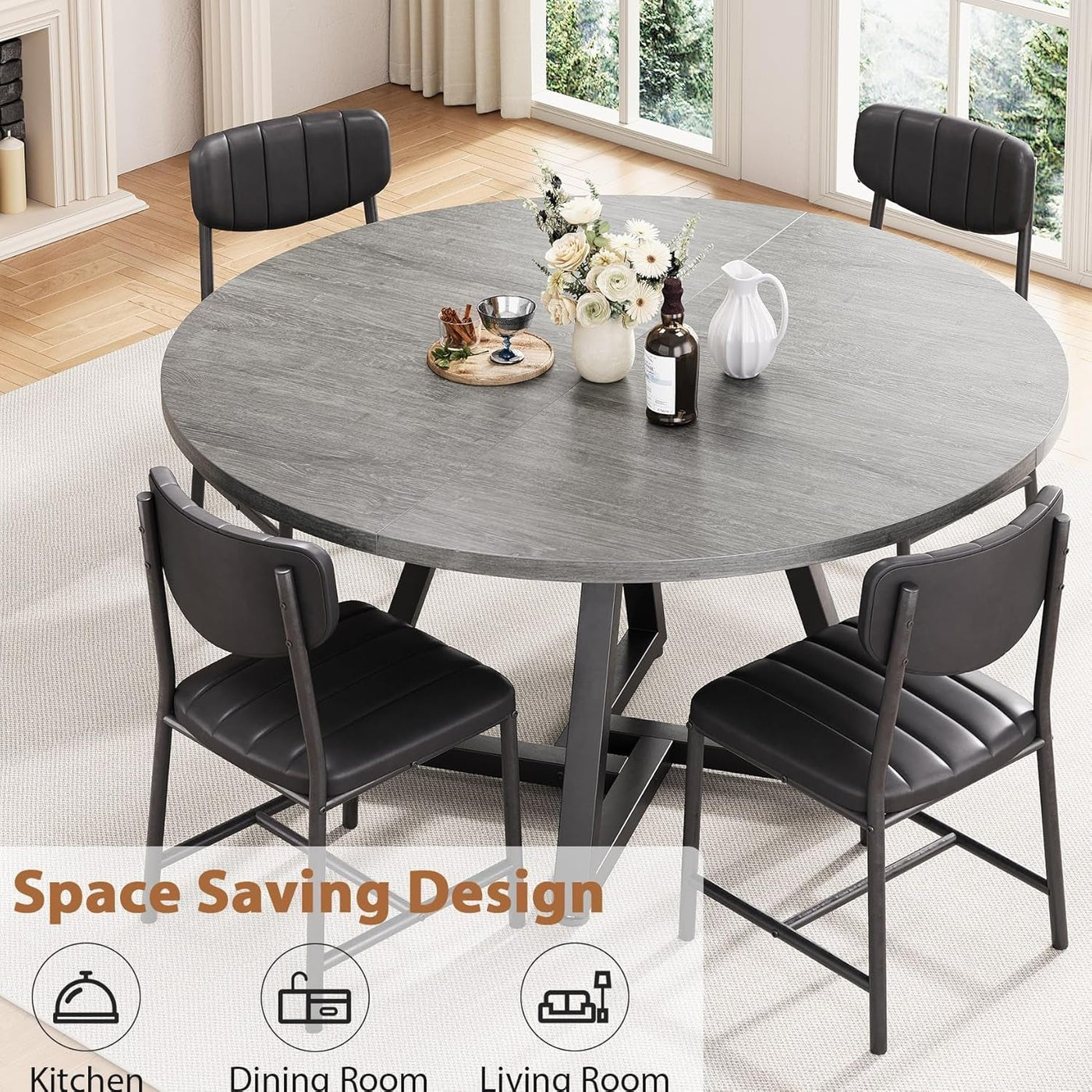 Premium Multifunctional 51 Inch Round Grey DiningTable