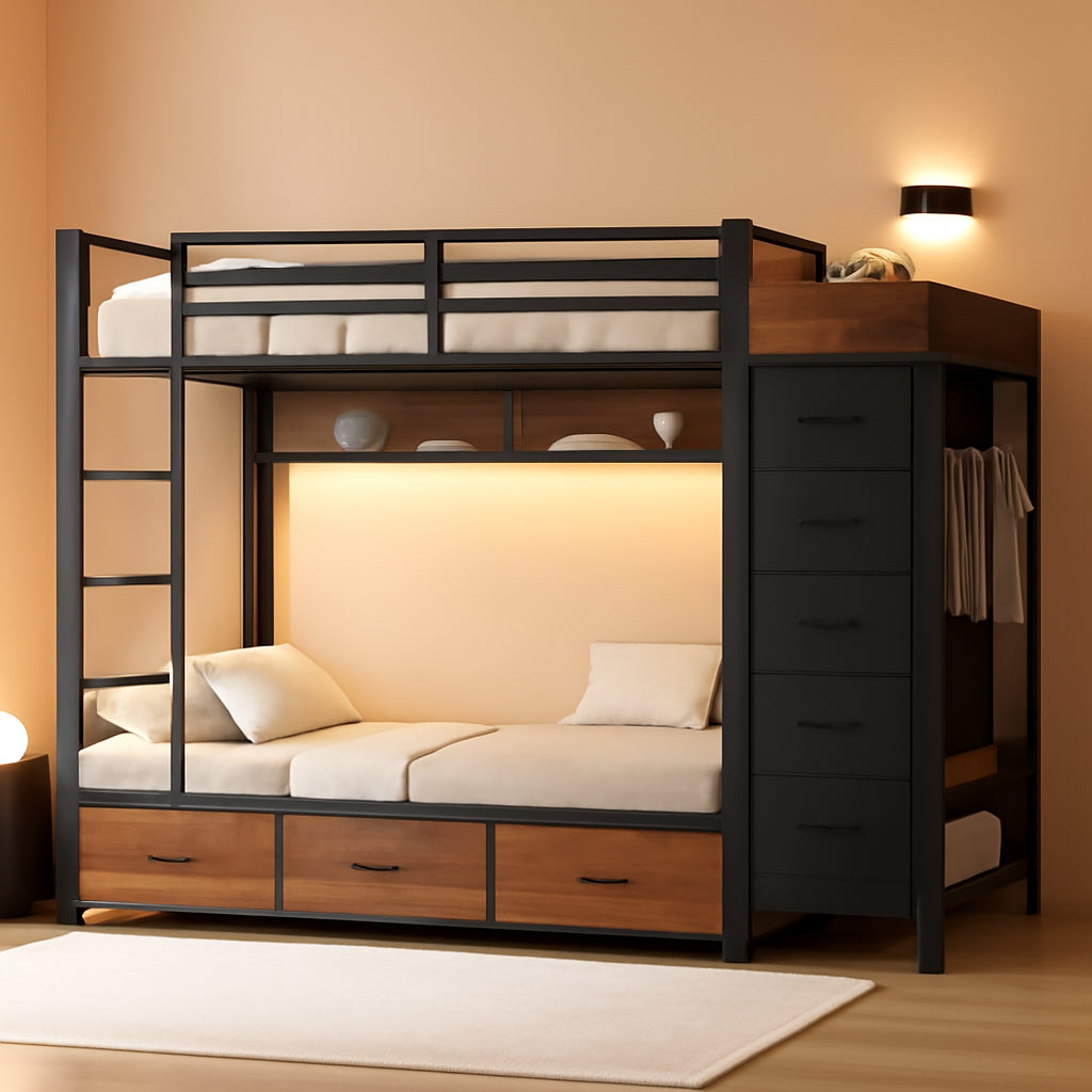 Black Industrial Twin Over Twin Heavy Duty Bunk Bed Outlets
