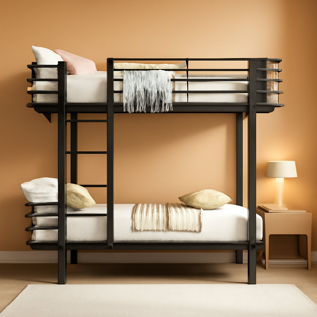 Twin Over Twin Heavy Duty All Metal Bunk Bed For Adults