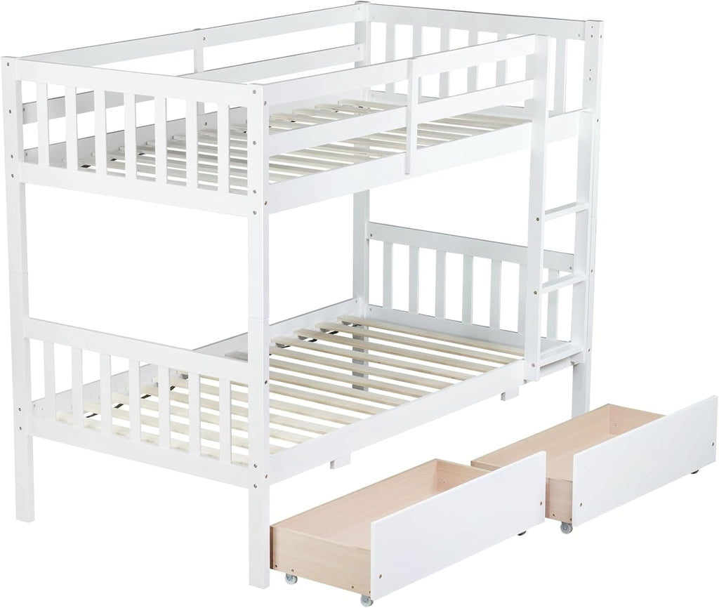 White Premium Grade Rubberwood Bunk Bed Drawers ProLine