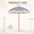Boho Fringe Patio Umbrella With Solar String Lights