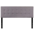 Queen size Modern Light Grey Fabric Upholstered Panel Headboard