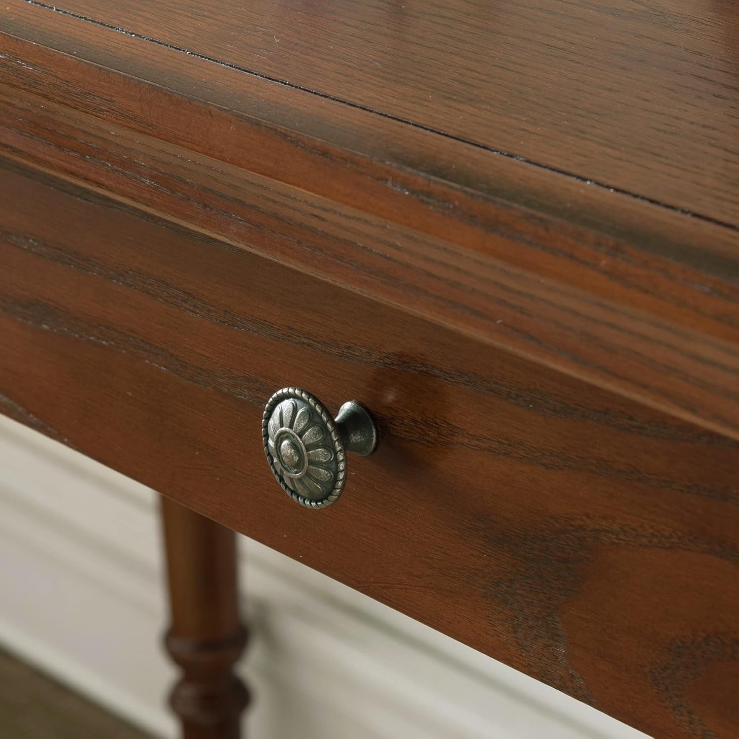 Mission Oak Finish Desk 48Inch Solid Wood Keyboard Drawer