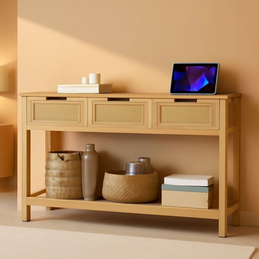 Entryway Console Table Integrated Multiport Charging 47 Inch