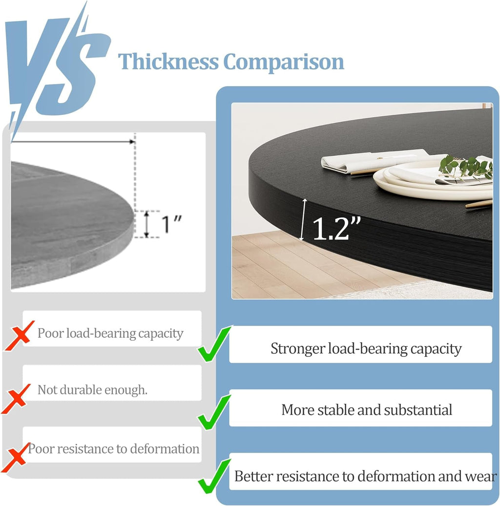 Contemporary Round Forty Seven Inch Dining Table In Black-3