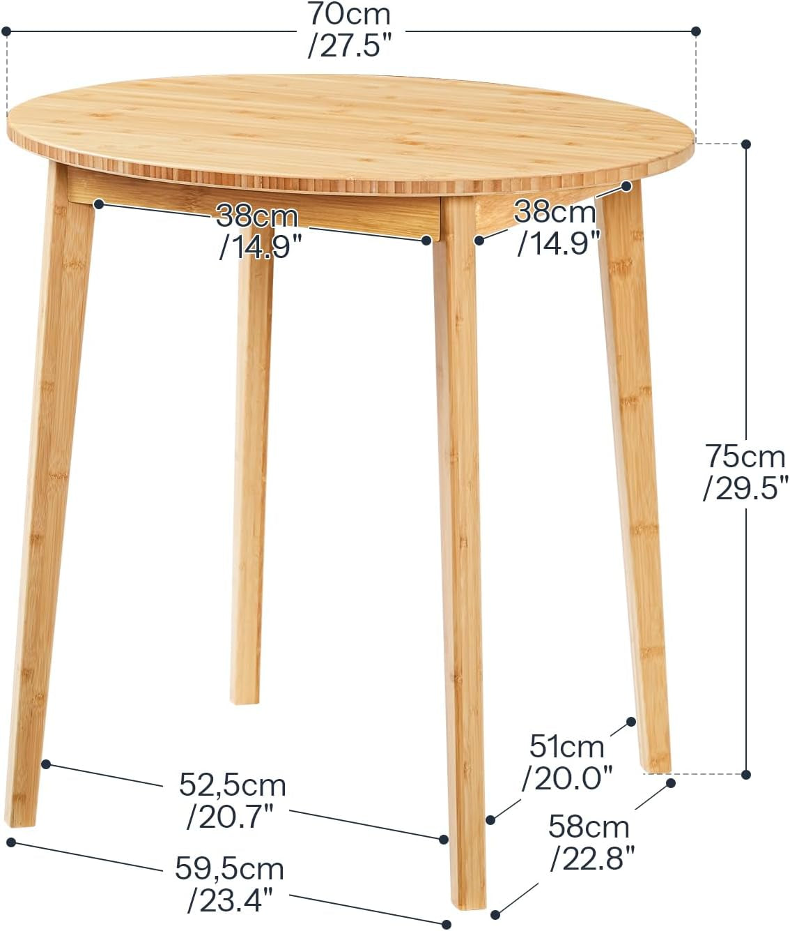 Executive Sustainable Bamboo Circular Kitchen Table