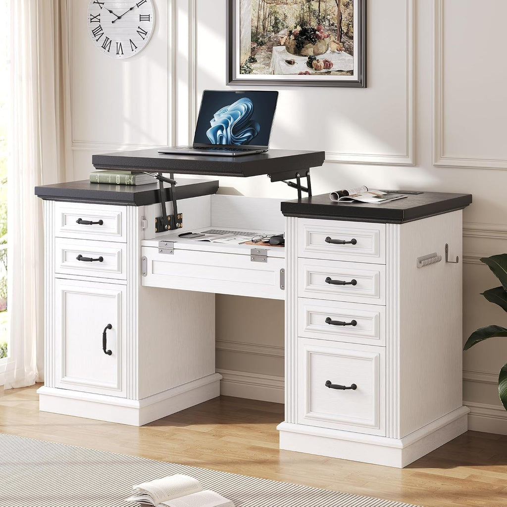 57 Inch Height Adjustable Executive Desk Storage Systems