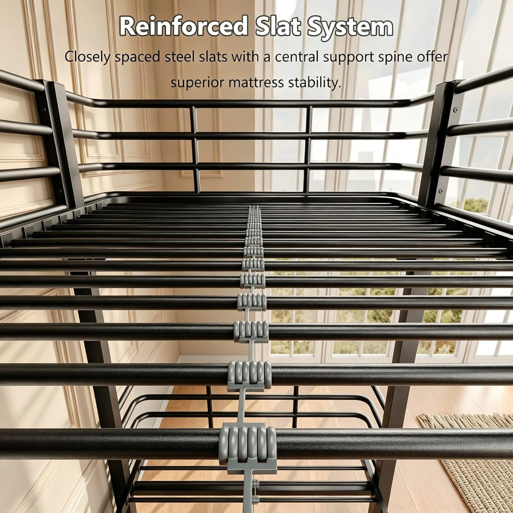 Twin Over Twin Heavy Duty All Metal Bunk Bed For Adults