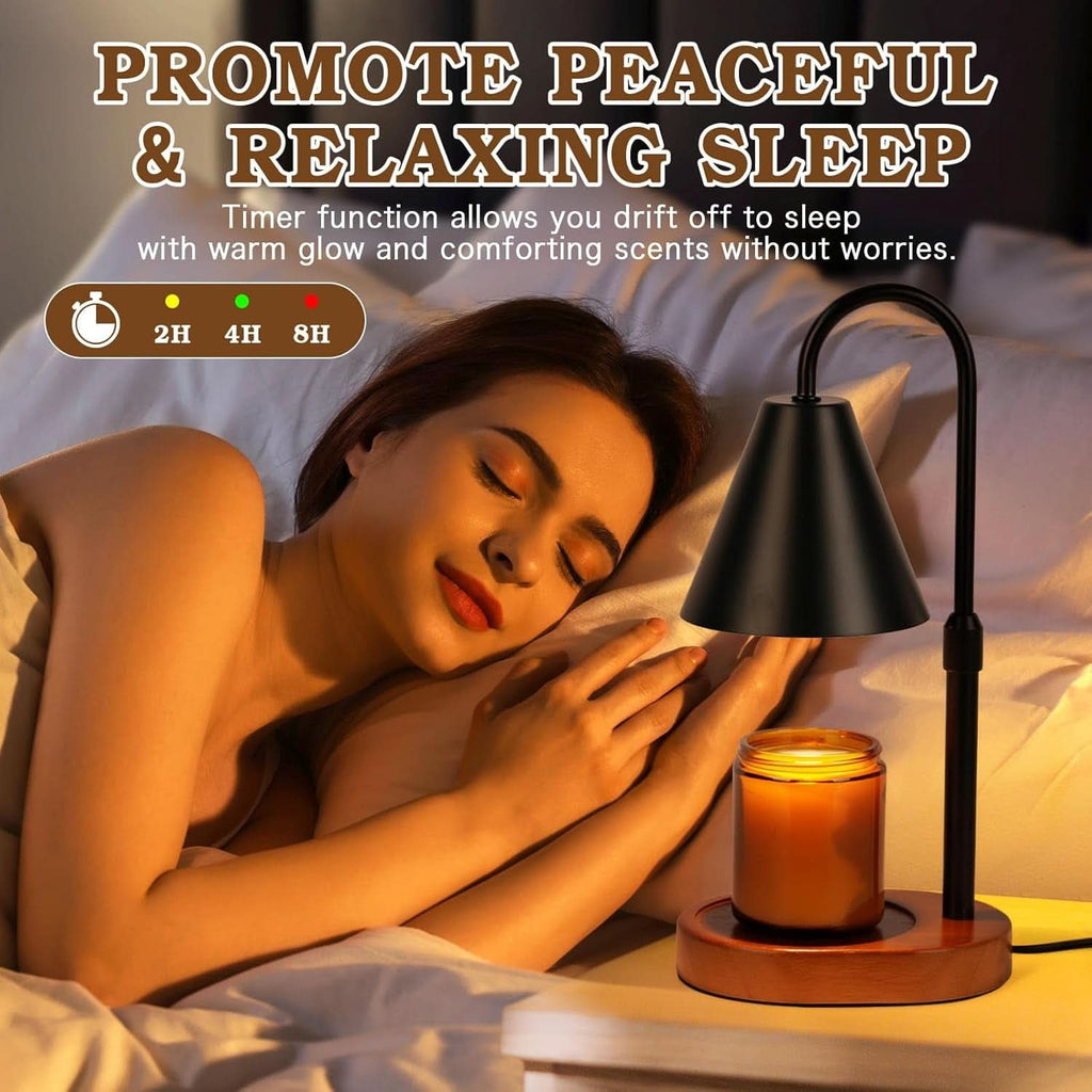 Black Candle Warmer Lamp Featuring Programmable Timer