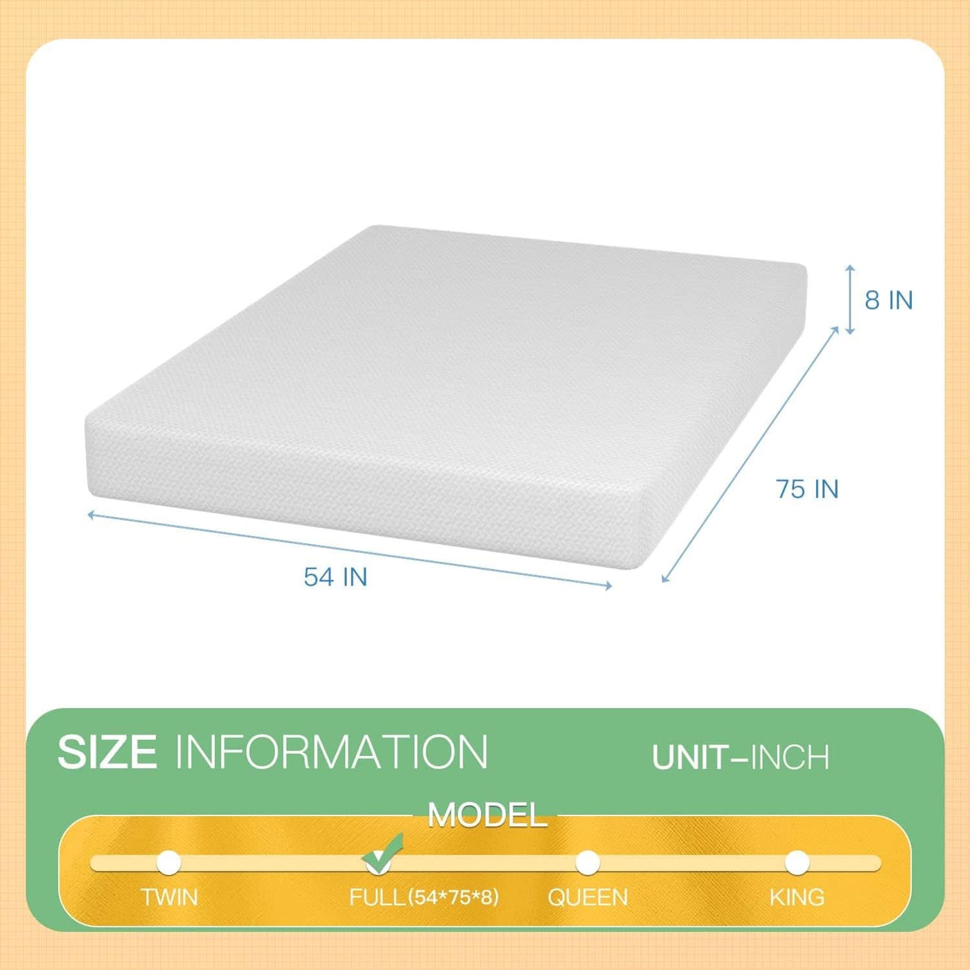 8 Inch Cooling Gel Memory Foam Mattress for Comfort