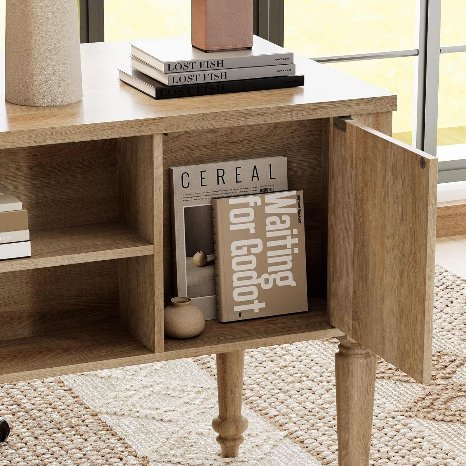 Distressed Oak 56Inch Executive Desk With Charging Station