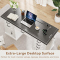 57 Inch Height Adjustable Executive Desk Storage Systems