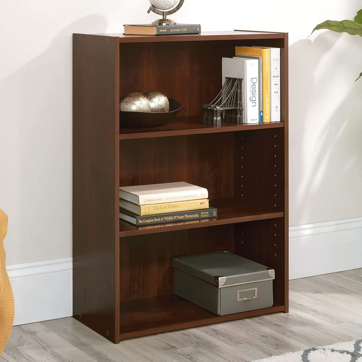 Beginnings 3 Shelf Bookcase In Brook Cherry Finish