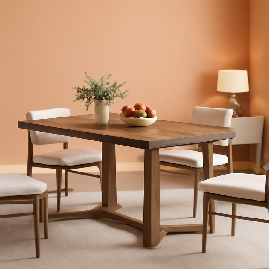 47-Inch Rustic Brown Rectangular Dining Table Geometricbase