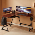 Vista L Shape Desk With Adjustable Monitor Stand Cherry-0