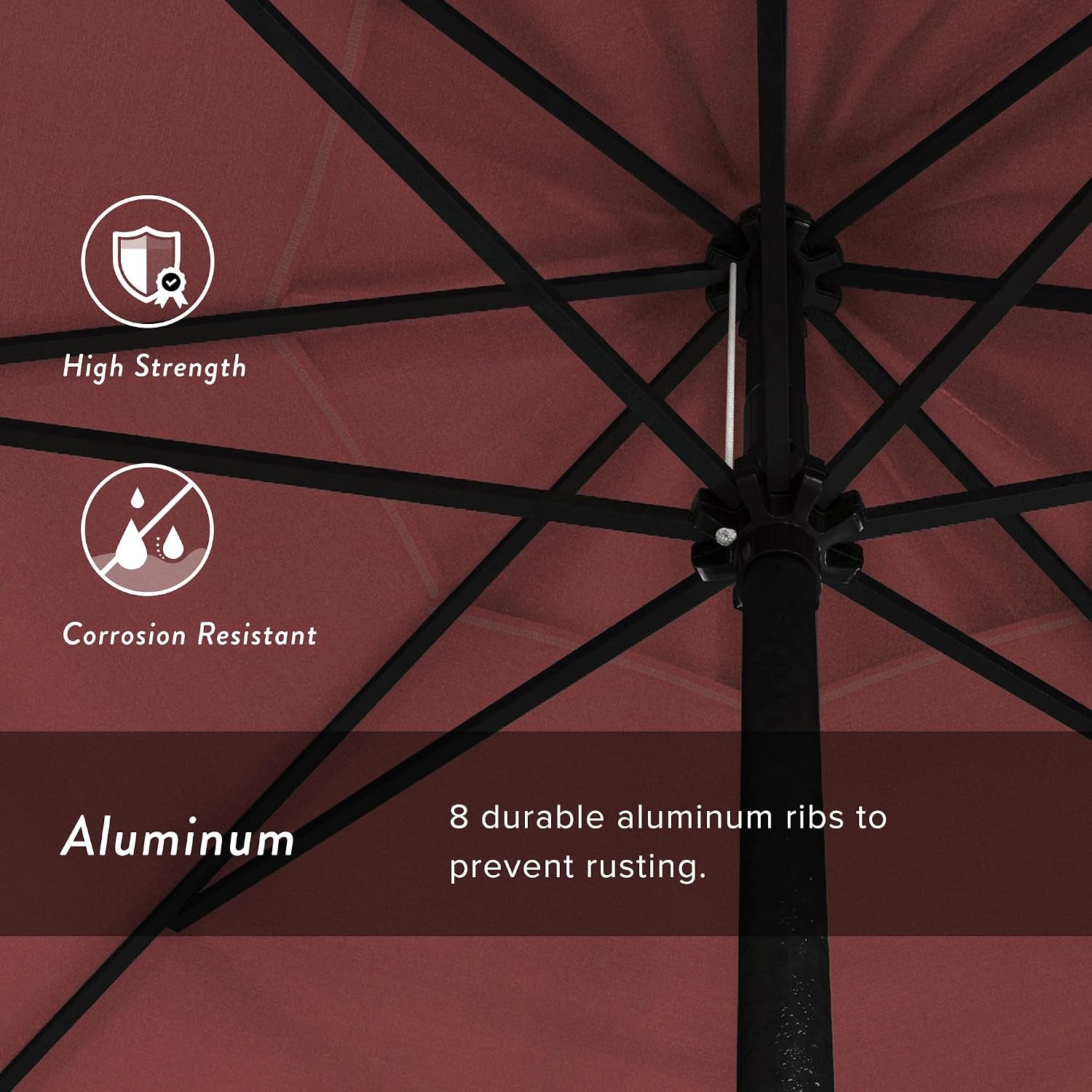 Sunbrella Fabric 9Ft Aluminum Patio Umbrella Crank