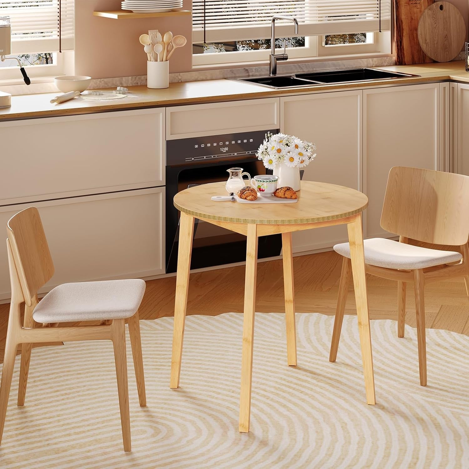 Executive Sustainable Bamboo Circular Kitchen Table